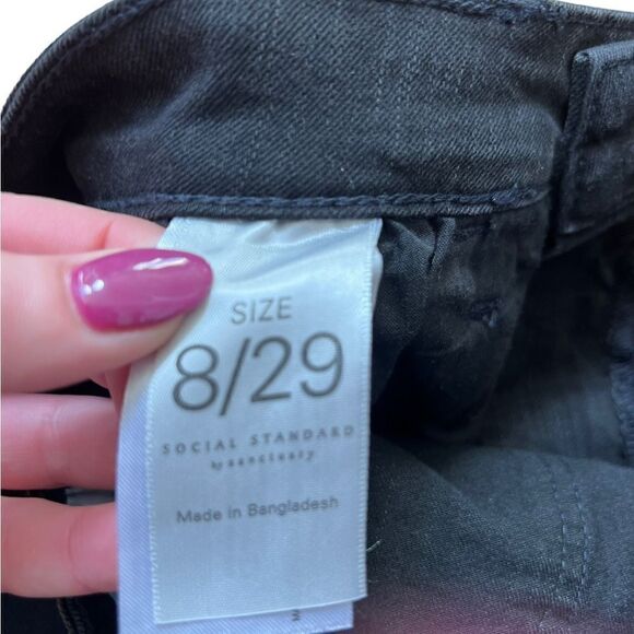 Social Standard by Sanctuary Women's Slim Straight Jean Black Size 8 - Picture 5 of 6